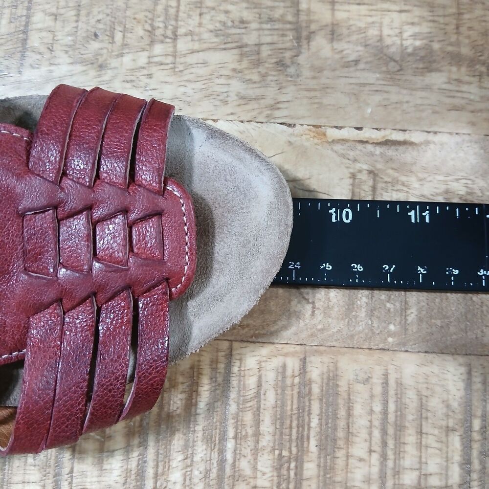 Taos Red Leather Woven Wedge Sandals Huarache Strappy Comfort Shoes EU 39 US 8 - Picture 15 of 16